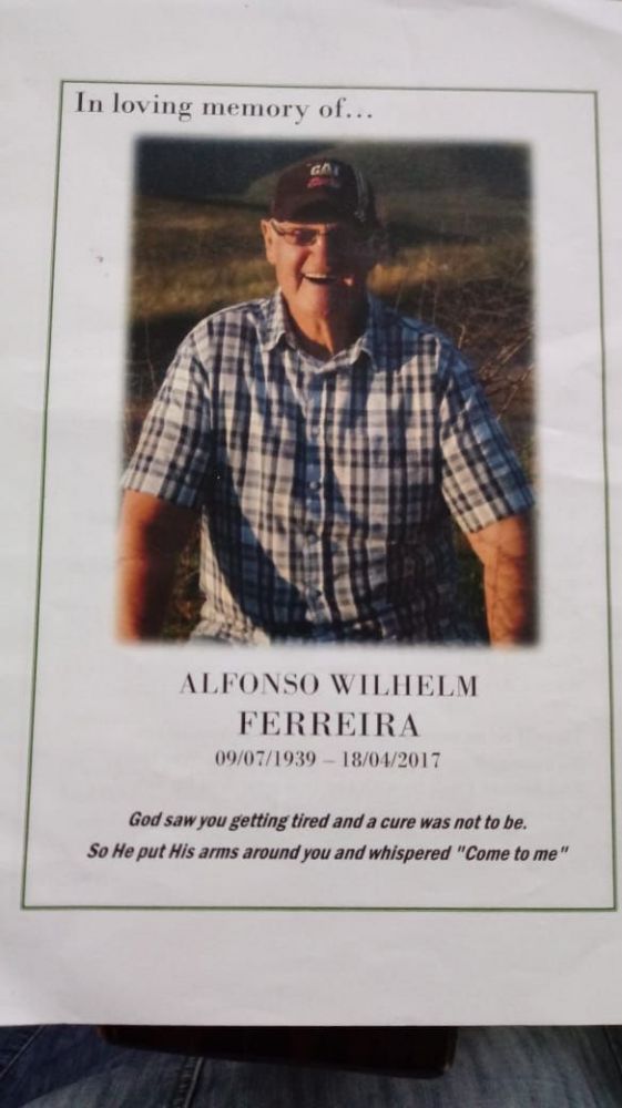 Alfonso Wilhelm Ferreira 9/7/1939 - 18/4/2017