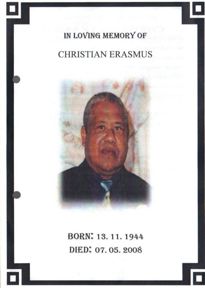 Christian Erasmus 13/11/1944 - 7/5/2008