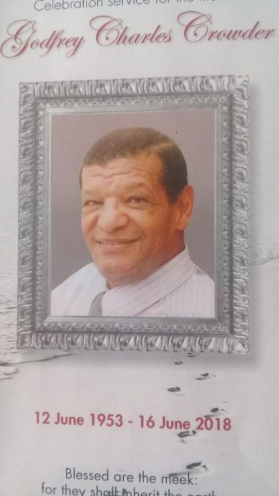 Godfrey Charles Crowder 12/6/1953 - 16/6/2018